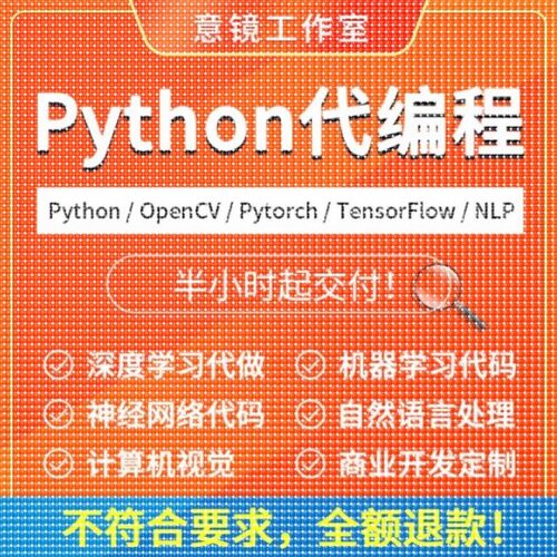 python代编程深度学习机器学习代码指导问题解决接单编写调试程序
