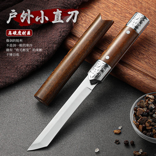 M390雕花银刃神笔小直刀