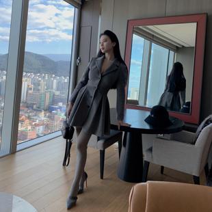 孙智惠zs「人间梦露 」秋冬优雅翻领收腰羊毛战袍外套大衣