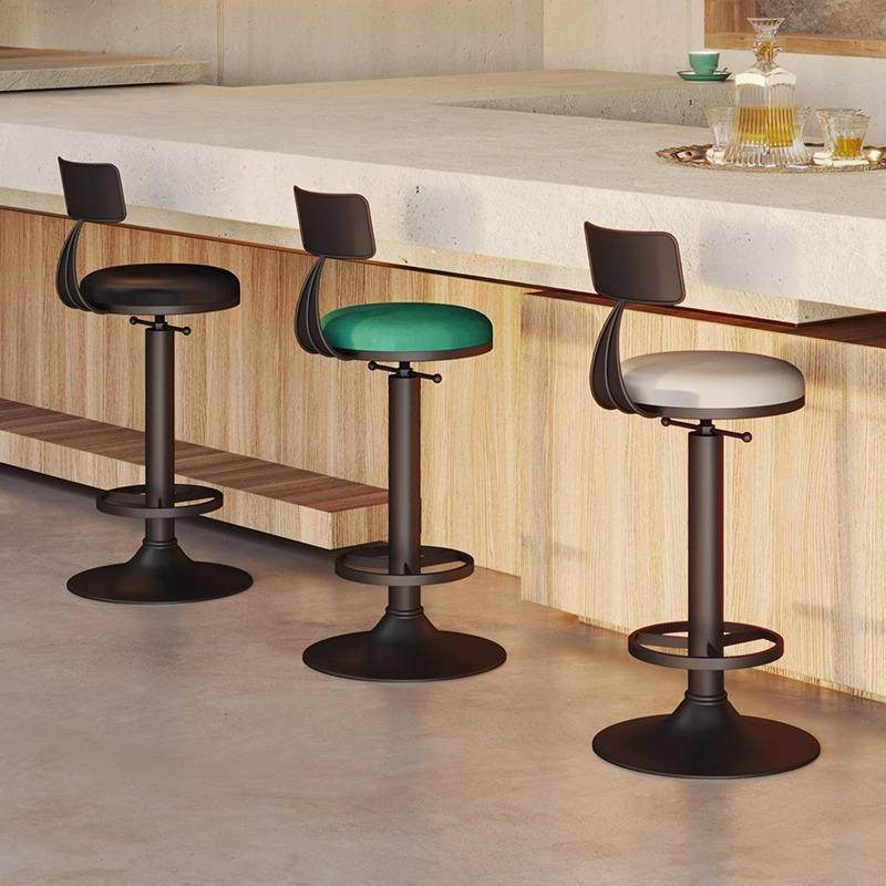 北欧简约吧台椅轻奢家用升降调节旋转椅子床笠酒吧前台高脚凳吧椅