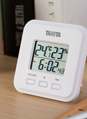 日本百利达tanita室内高精度温湿度计家用电子日历桌面时钟RH-001