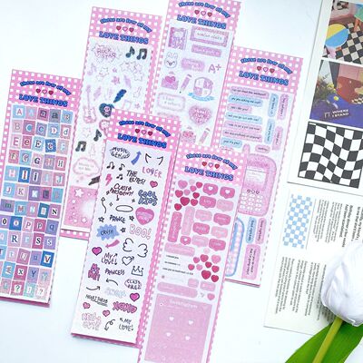 文字贴纸韩国平替咕卡手账