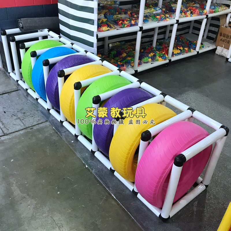 幼儿园儿童轮胎玩具户外轮胎收纳架轮胎车滚圈感统训练室外轮胎架