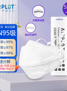 AIRPLOT日本KN95铂金光触媒防甲醛专用口罩TVOC花粉雾霾防尘口罩