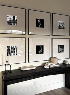 照片墙打印窄边框铝合金小众艺术黑白摄影客厅餐厅装饰画卧室床头