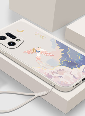 中国风适用OPPOFindX5手机壳FindX5Pro液态硅胶女款fandx5por小众全包opopfindx5套fx5网红软壳OPPOx5防摔F5