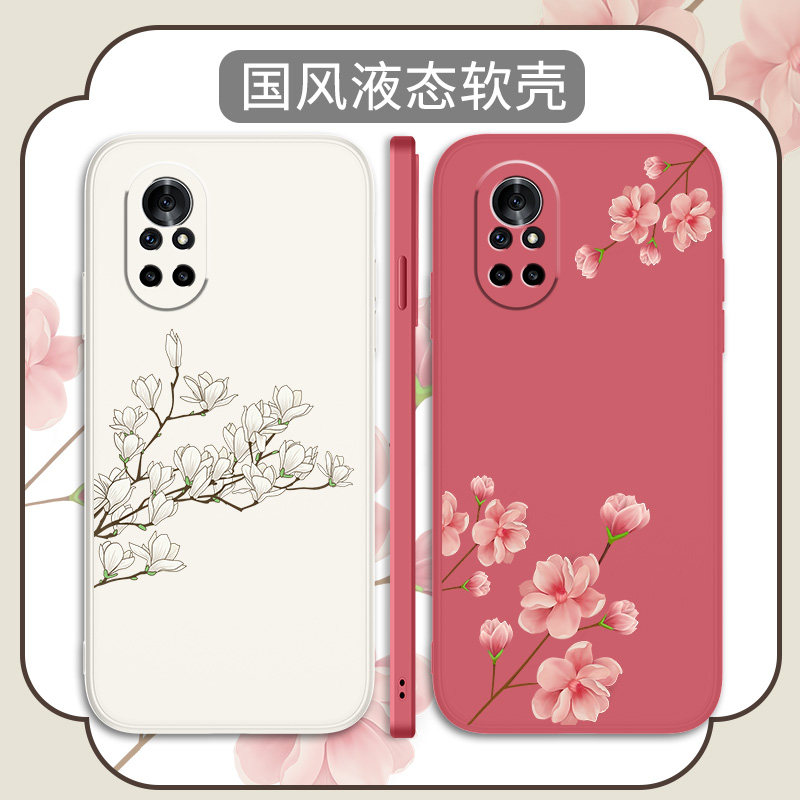 中国风适用华为nova8手机壳nove8Pro液态硅胶note8se国潮软壳n8es活力版复古全包套荣耀v40轻奢版女生por古风