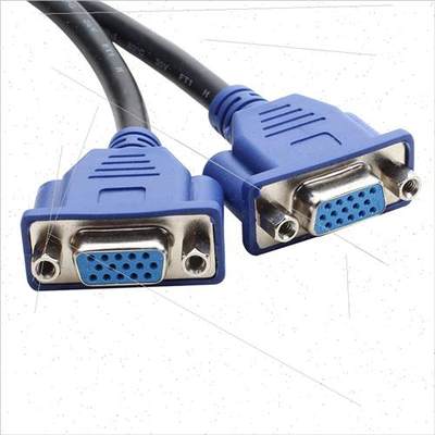 DVI24+5转双vga线24+1针dvi公转2vga母 dvi转vga转接线 dvi一分二