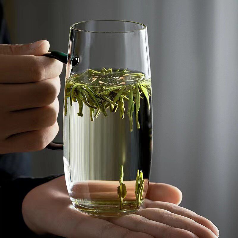 玻璃杯子高级感水杯男士泡茶绿茶杯专用茶杯家用待客水杯耐高温