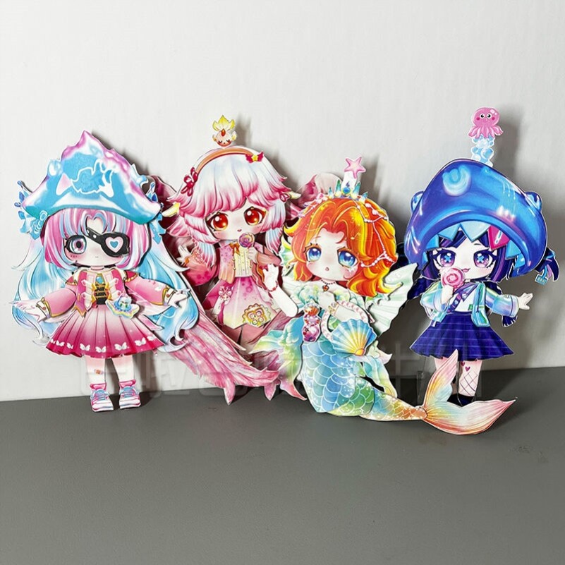 小丑阿巴全身可动纸偶人纸片人蛋仔派对材料免裁剪手工哑女斯黛拉