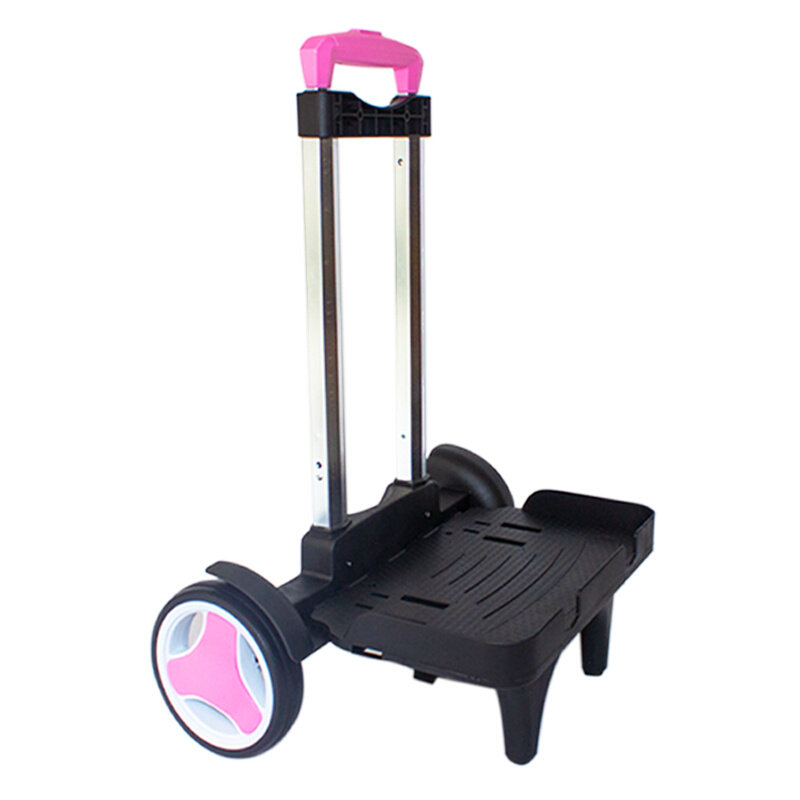 儿童书包拖车小学生通q用六轮手拉车折叠静音女孩拉杆车托架男护