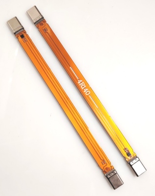 USB4全功能PD240W双头TYPE-C公转公FPC软排线雷电40GB长度140mm