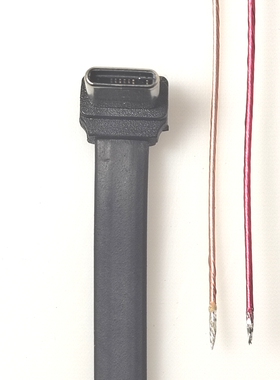 Type C弯头转接线充电宝硅胶软排线PD快充扁平2/5芯线长度155mm