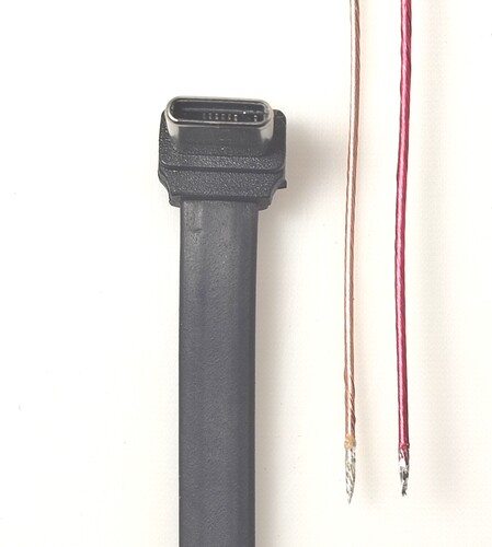Type C弯头转接线充电宝硅胶软排线PD快充扁平2/5芯线长度155mm