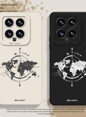 手绘世界地图手机壳适用小米14情侣17/15/13ultra红米k70/90/k80/note12pro硅胶11创意k60新款10/k50简约k40s
