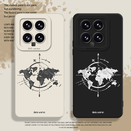 手绘世界地图手机壳适用小米红米