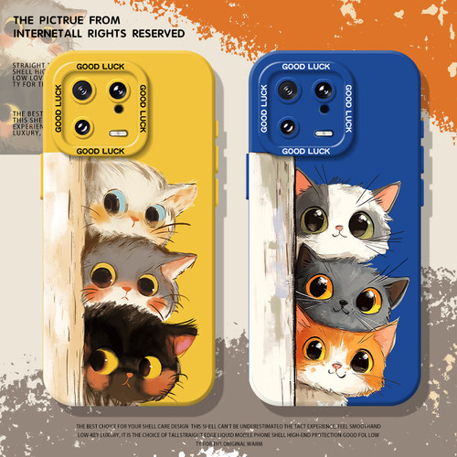 油画偷感小猫手机壳适用小米红米