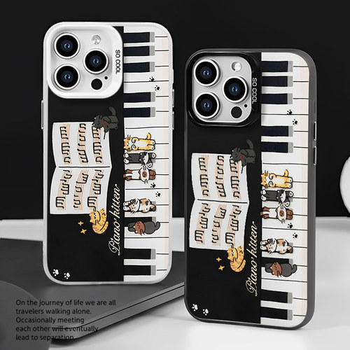 钢琴小猫手机壳适用小米红米系列