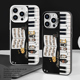 钢琴小猫手机壳适用苹果15可爱16 iphone14promax创意13艺术12mini五线谱11新款 x音符8plus小众17高级感xs套7