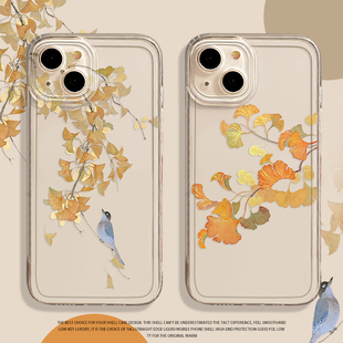 k12x国风11叶子10古风9高级感7透明6妈妈5 银杏手机壳适用opporeno13新中式 findx8pro新款 4se文艺3小众