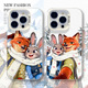 12新款 雪地疯狂动物城手机壳适用苹果17promax朱迪尼克iphone16pro情侣15plus冬天14套13mini