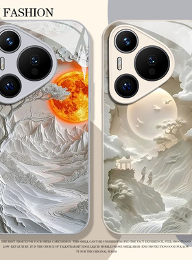 云涧栖月手机壳适用华为pura80玻璃mate70pro国风nova15ultra新款p60小众14高级感50新中式40/30/13/12/11/10