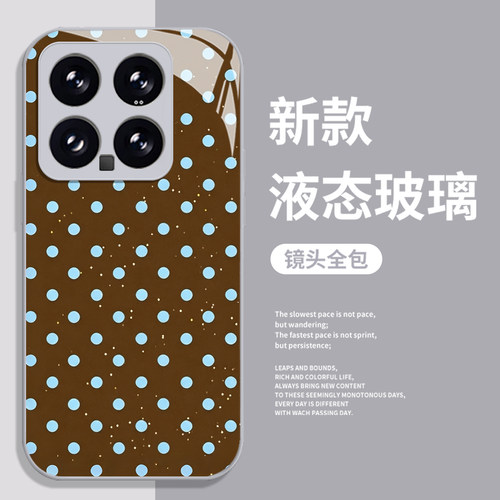 复古蓝波点手机壳适用小米红米