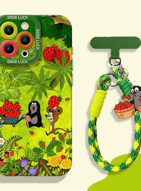 鼹鼠的故事适用华为pura70/80手机壳mate60pro绿色nova14新款p50夏天13可爱40带挂绳30女生12超好看11/15/9/7