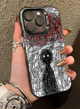 杂乱思绪适用小米14手机壳15/13ultra红米k70/90涂鸦note12pro抽象11/k60创意17套k50小众k40s高级感k80线条9