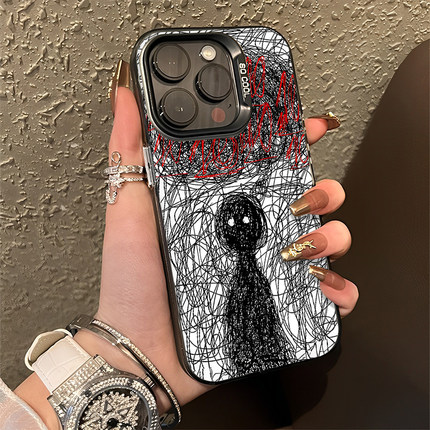 杂乱思绪适用小米14手机壳15/13ultra红米k70/90涂鸦note12pro抽象11/k60创意17套k50小众k40s高级感k80线条9