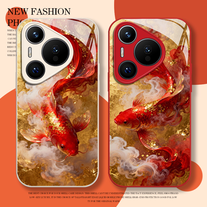 鎏金锦鲤手机壳适用于华为系列