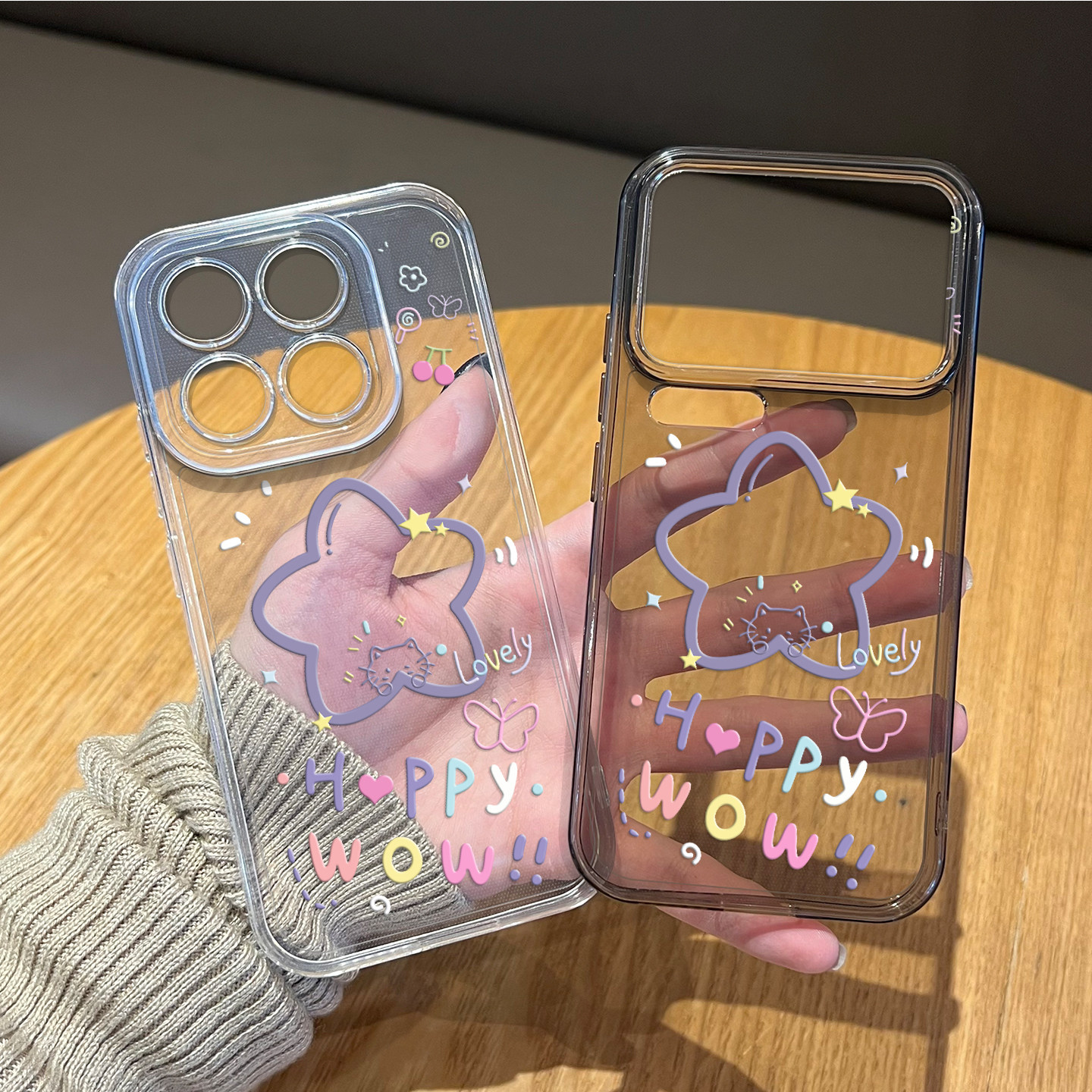 紫色星星小猫手机壳适用小米红米