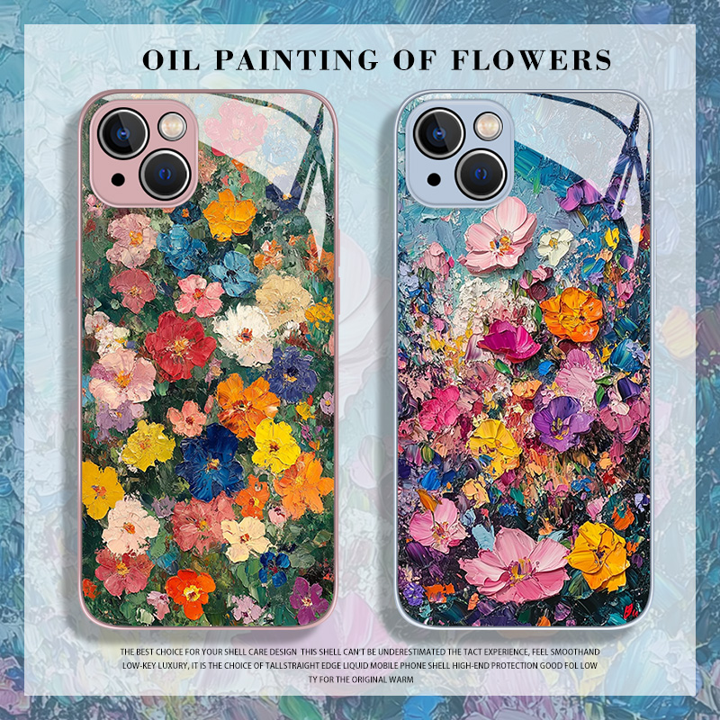 油画花朵手机壳适用于苹果系列