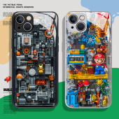 乐高积木手机壳适用苹果15马里奥16 iphone14promax皮卡丘13创意12mini小众11新款 x高级感8plus男17玻璃xs套7