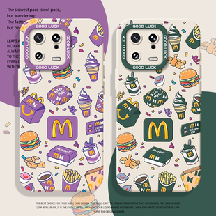 k50男k90s女k80硅胶9 M记紫色汉堡手机壳适用小米14麦门15 13ultra红米k70潮牌note12pro汉堡11薯条k60新款