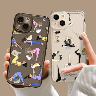 16华为mate50pro运动iphone13韩风p40小米12姿势14健身iqoo套oppo红米vivo荣耀 瑜伽女孩手机壳适用于苹果15