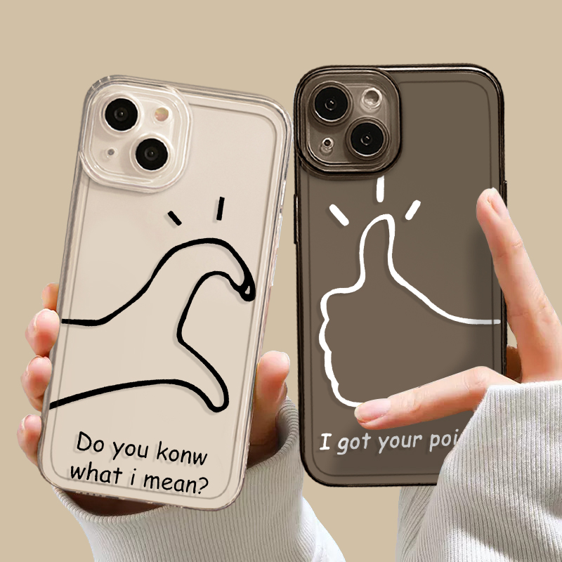 情侣手势手机壳适用苹果系列