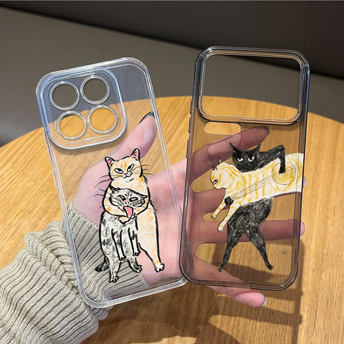 可爱锁喉小猫手机壳适用小米红米