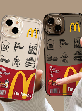 创意M记麦门适用小米14手机壳17/15/13ultra红米k70潮牌note12pro/11小众k60新款10汉堡k50薯条k90s/k80透明9