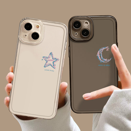 星星月亮手机壳情侣简约小众