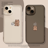 创意卡皮巴拉适用苹果15手机壳16 iphone14promax水豚13搞怪12mini趣味11新款 x简约8plus可爱17吧啦xs透明7套