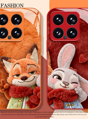 毛绒尼克朱迪适用一加15手机壳1+ace6玻璃13T情侣5疯狂12动物城3动漫11新款2v情侣10pro周边9r男9rt女8t/oppo