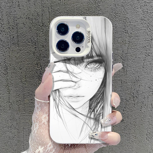 齐刘海少女手机壳适用苹果系列