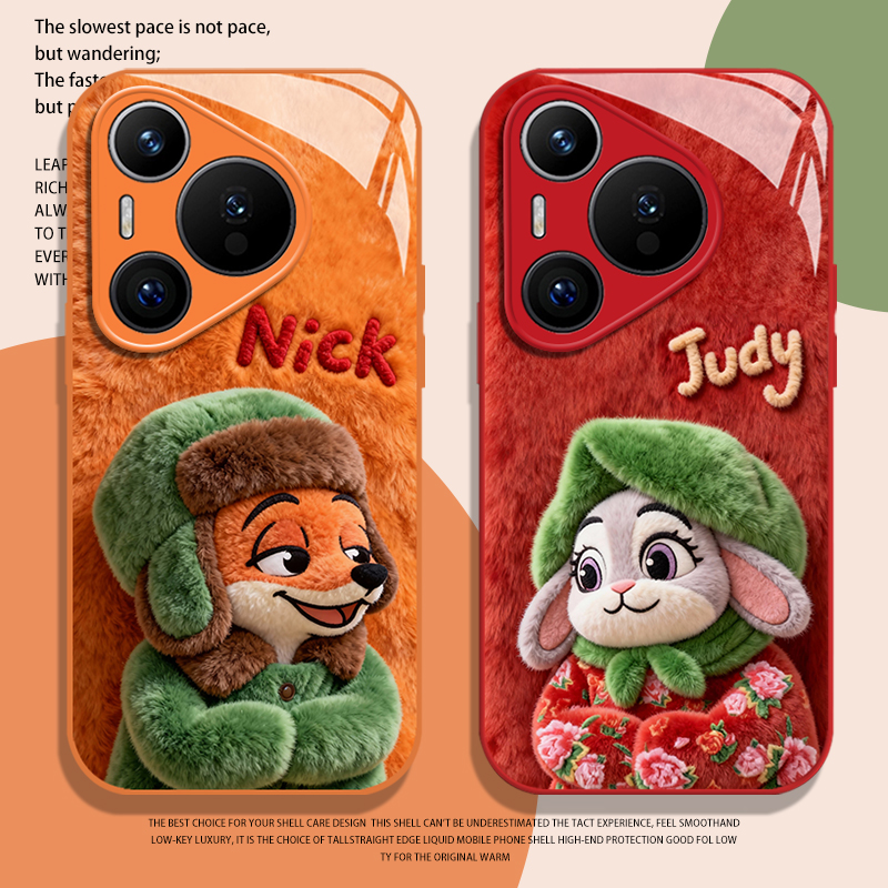 大花布尼克朱迪手机壳适用华为