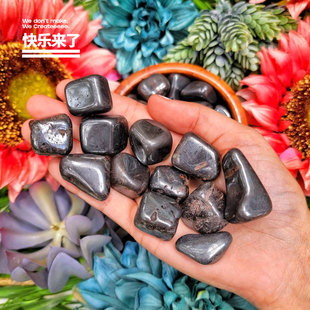 天然赤铁矿原石保护抵御水晶黑胆石滚石矿物标本摆设摆件随身携带