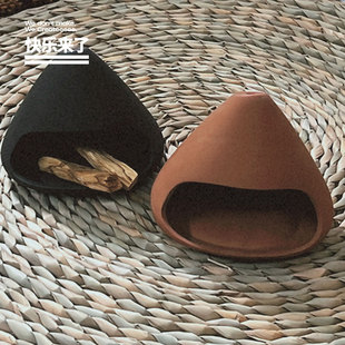 白鼠尾草圣木陶瓷香炉托盘架燃烧盘托盘工具净化容器天然陶土器皿