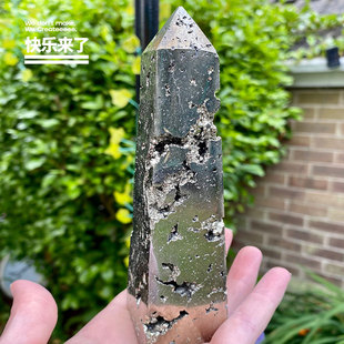 黄铜矿灯塔黄铁矿灯塔南美秘鲁进口天然水晶桌面办公室摆件礼物