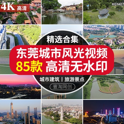 4K东莞城市建筑夜景CBD虎门大桥天际线国贸中心航拍地标视频素材