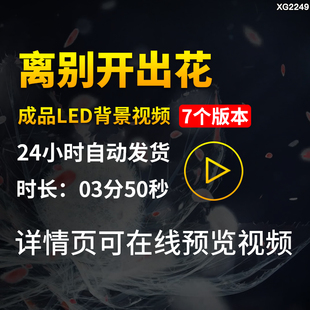 离别开出花歌曲背景伴奏配乐原唱唯美粒子花舞台LED成品视频素材