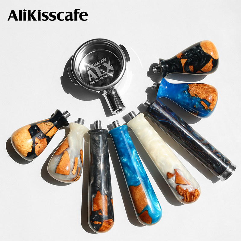 AliKisscafe意式咖啡机无底有底改装手柄M10替换实木树脂把手通用